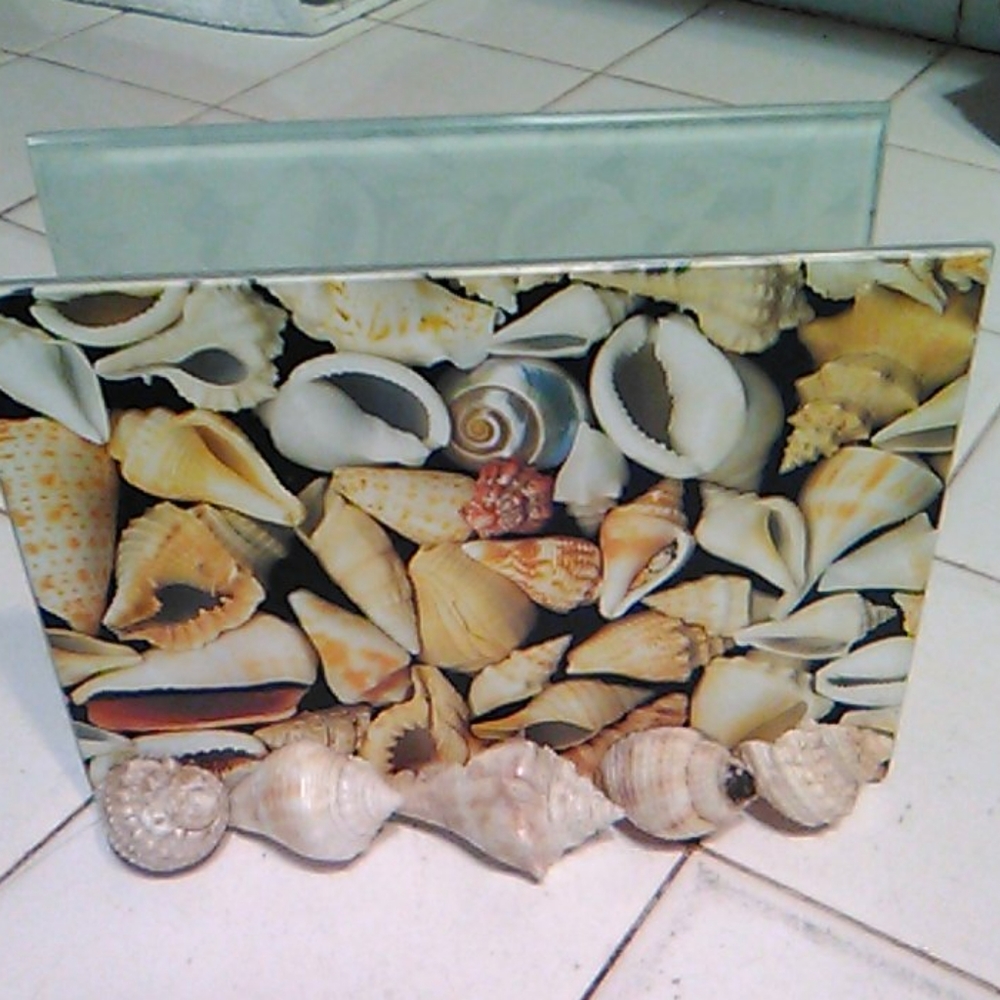 Glass Shell Votive or Tealight candle Holder